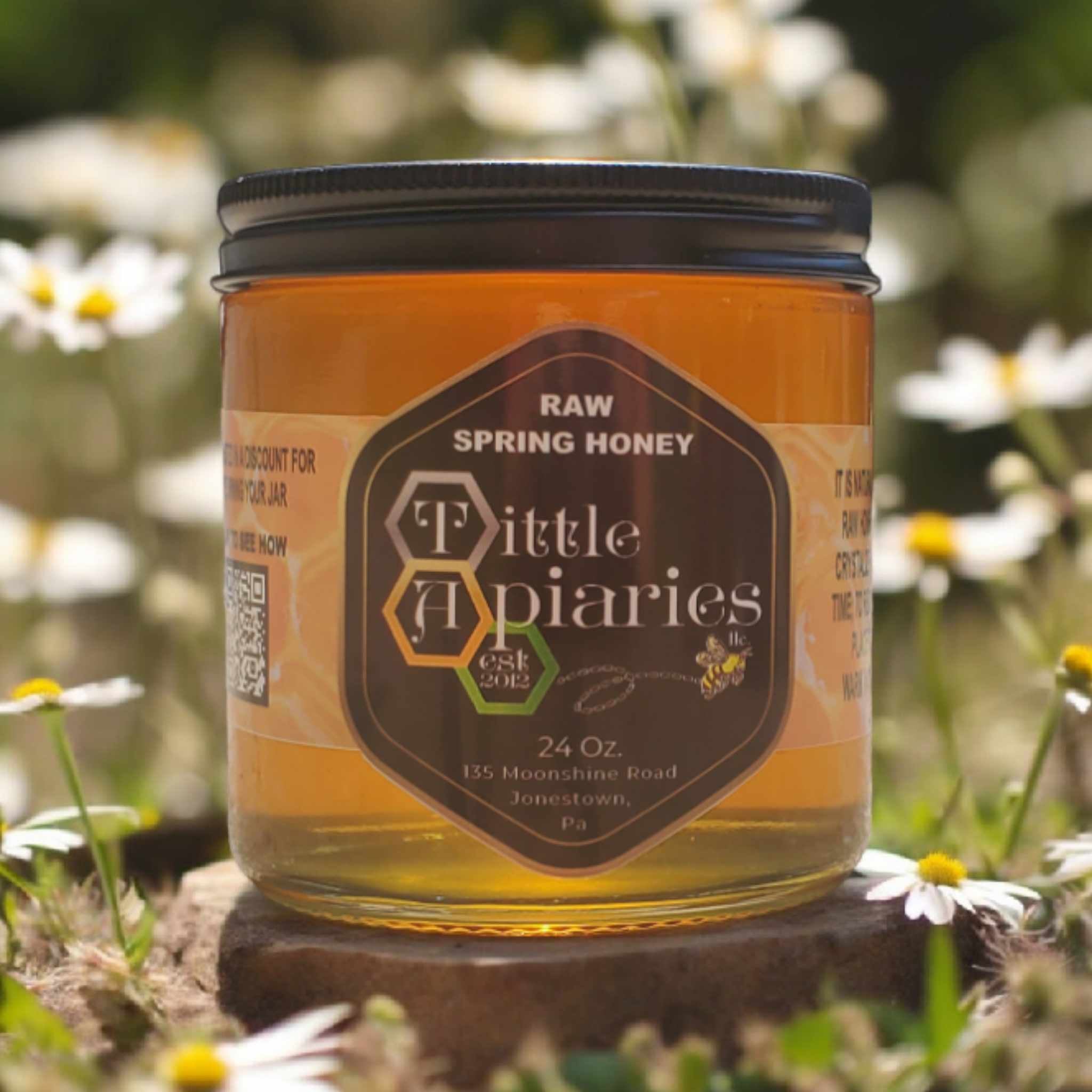 Springhuney raw pa spring honey 1.5 lb glass jar | Tittle Apiaries, LLC